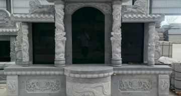 鄂州 芝麻灰高档墓碑，土墓，可定制