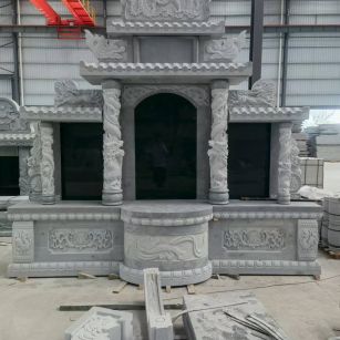 鄂州 芝麻灰高档墓碑，土墓，可定制
