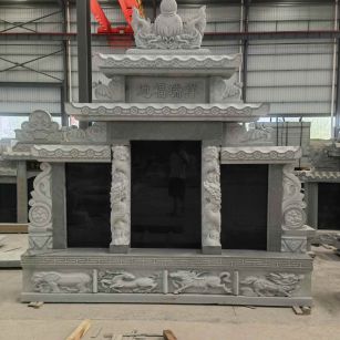 鄂州 芝麻灰高档墓碑、土墓，一套也支持定做