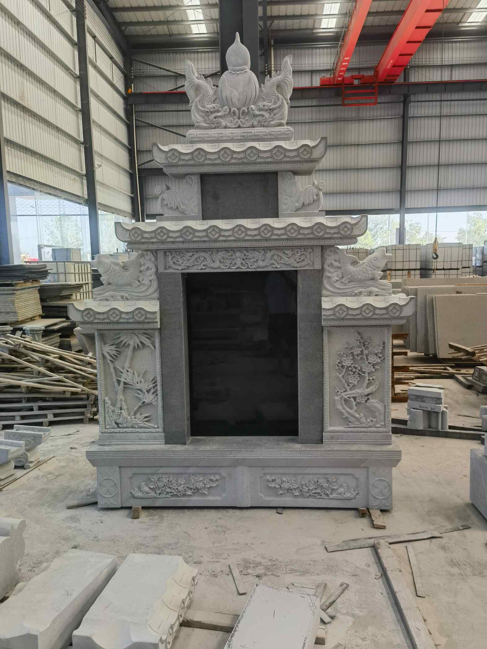 鄂州 芝麻灰高档墓碑、土墓，一套也支持定做