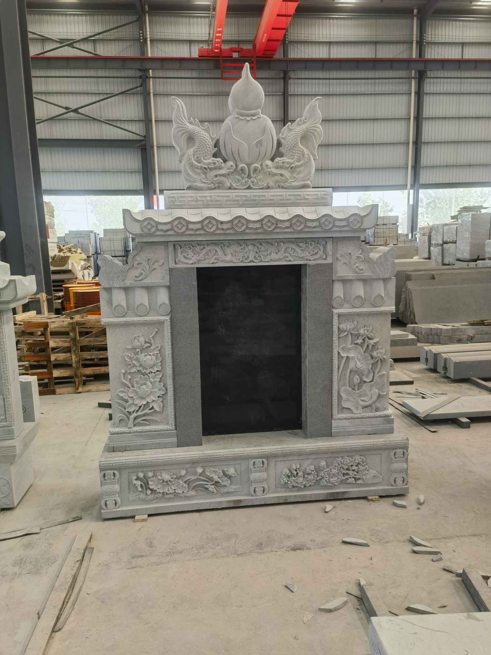 鄂州 芝麻灰高档墓碑、土墓，一套也支持定做