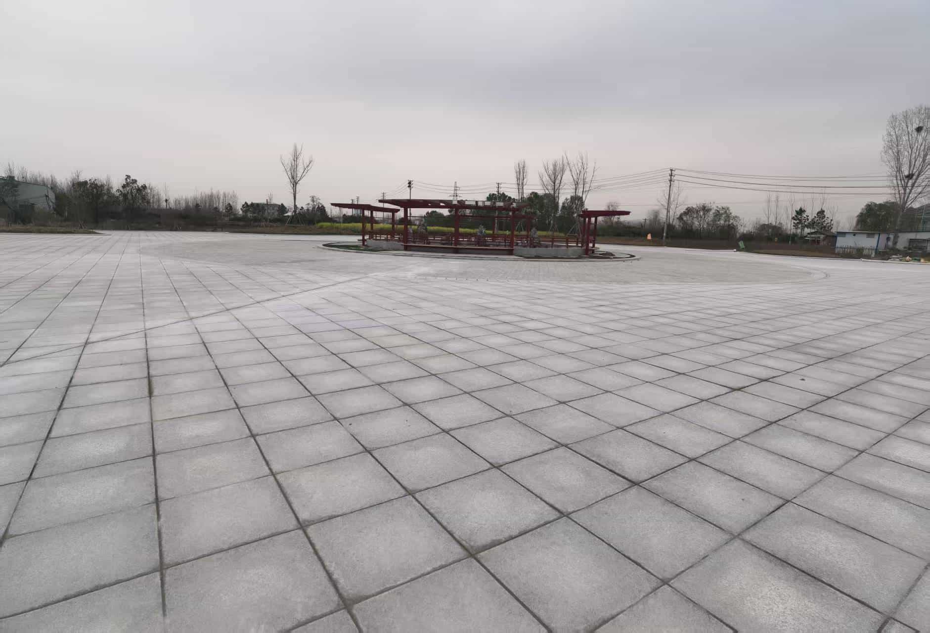 鄂州 芝麻白火烧面-公园广场地铺效果