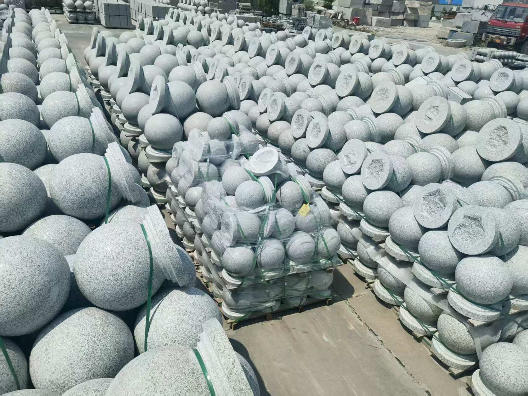 鄂州 花岗岩实心圆球，石球，挡车球，挡车石，车止石，路障石。