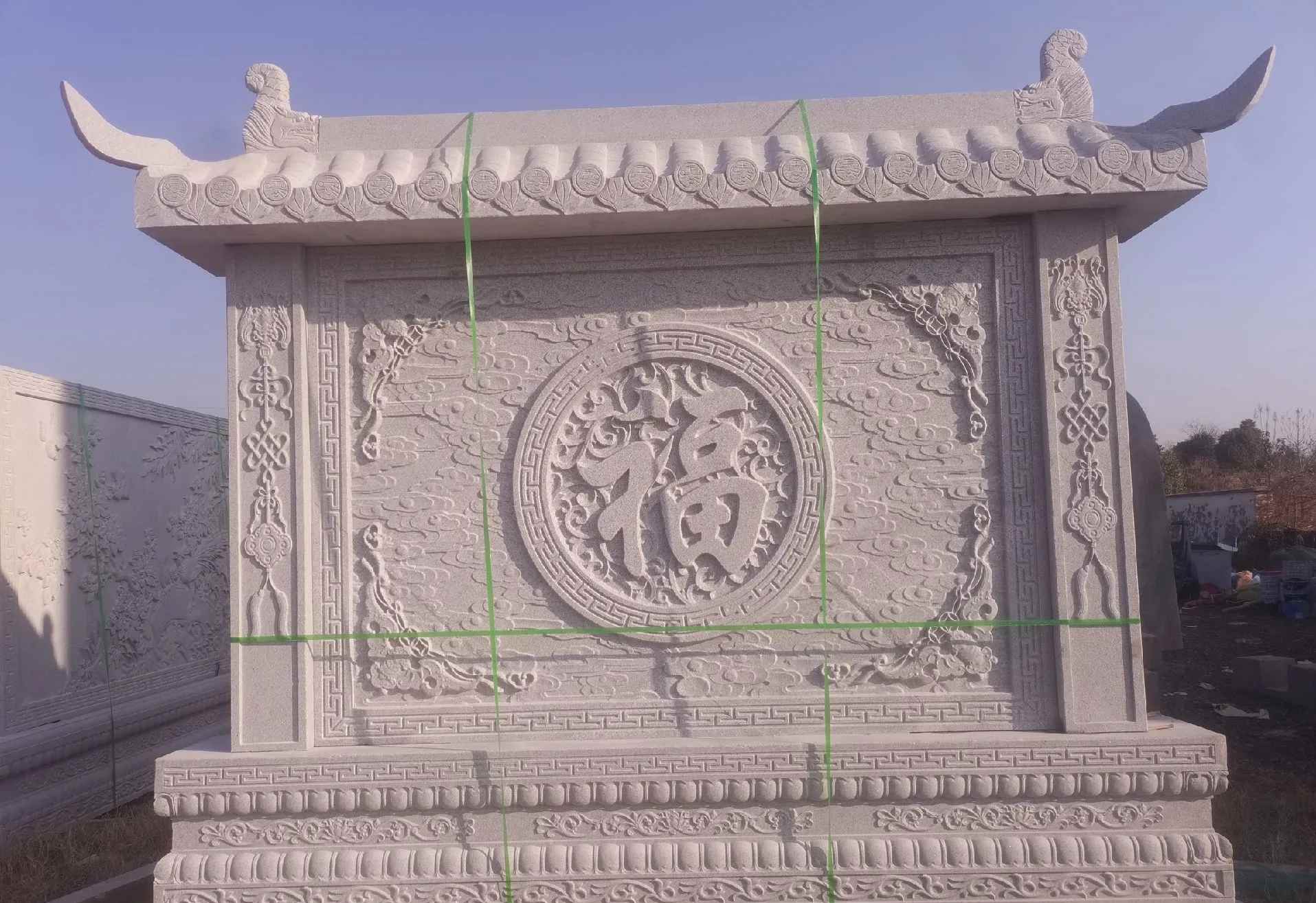 鄂州 芝麻白花岗岩屏风，照壁，影壁